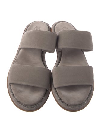 Brunello Cucinelli Monili Suede Slides