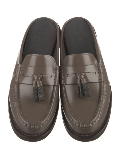 Brunello Cucinelli Monili Leather Mules