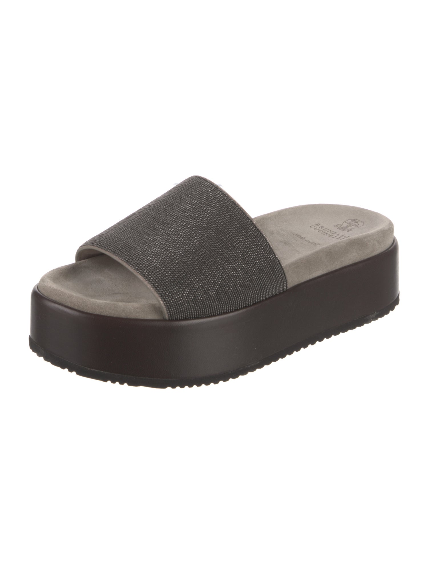 Brunello Cucinelli Monili Suede Slides