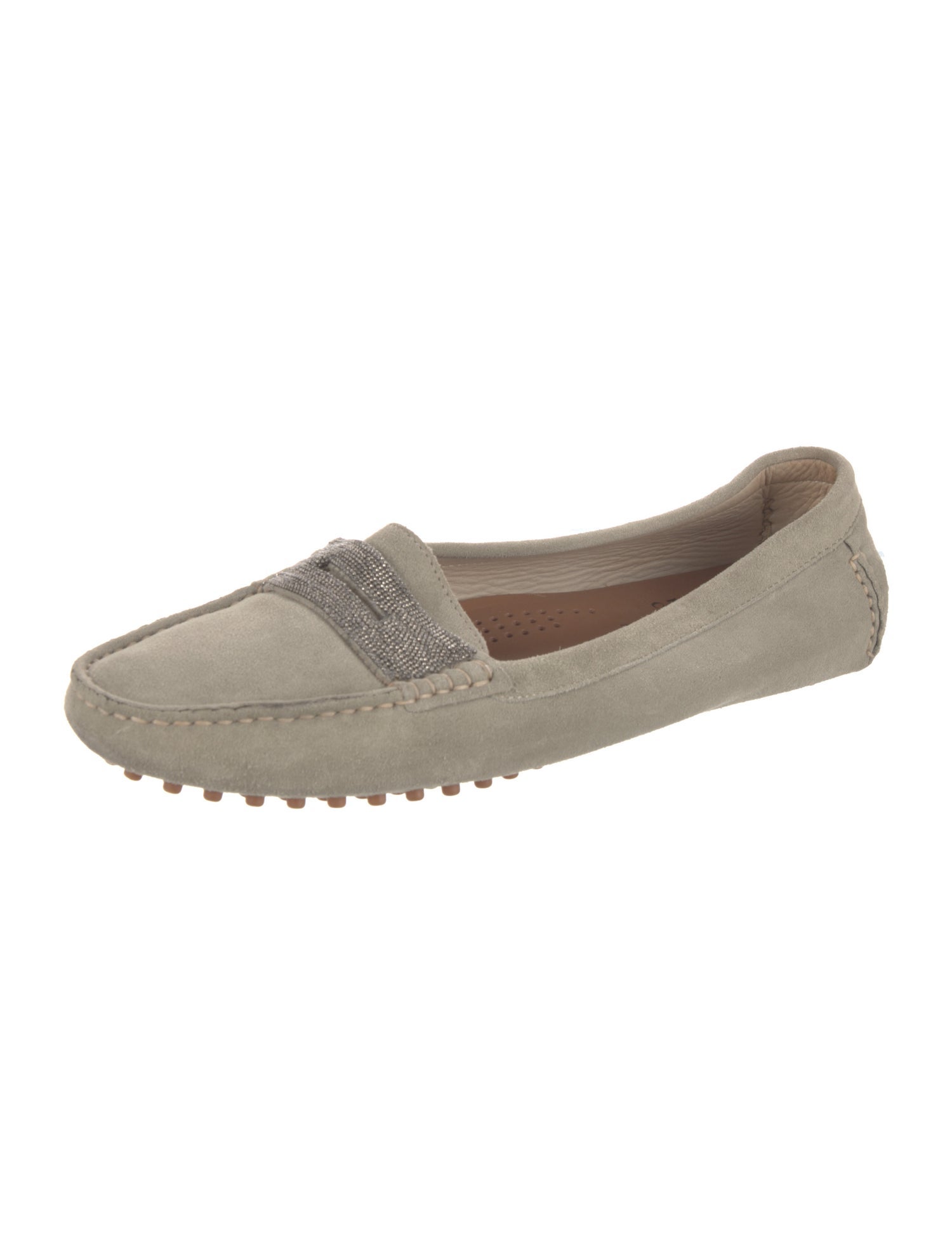 Brunello Cucinelli Monili Suede Loafers