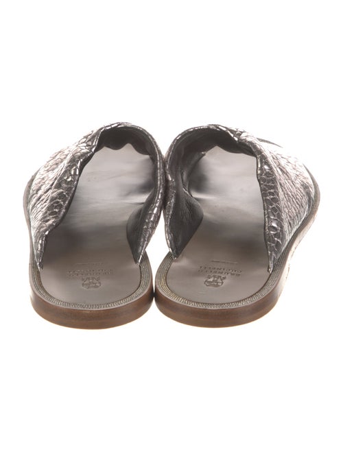 Brunello Cucinelli Embossed Leather Slides