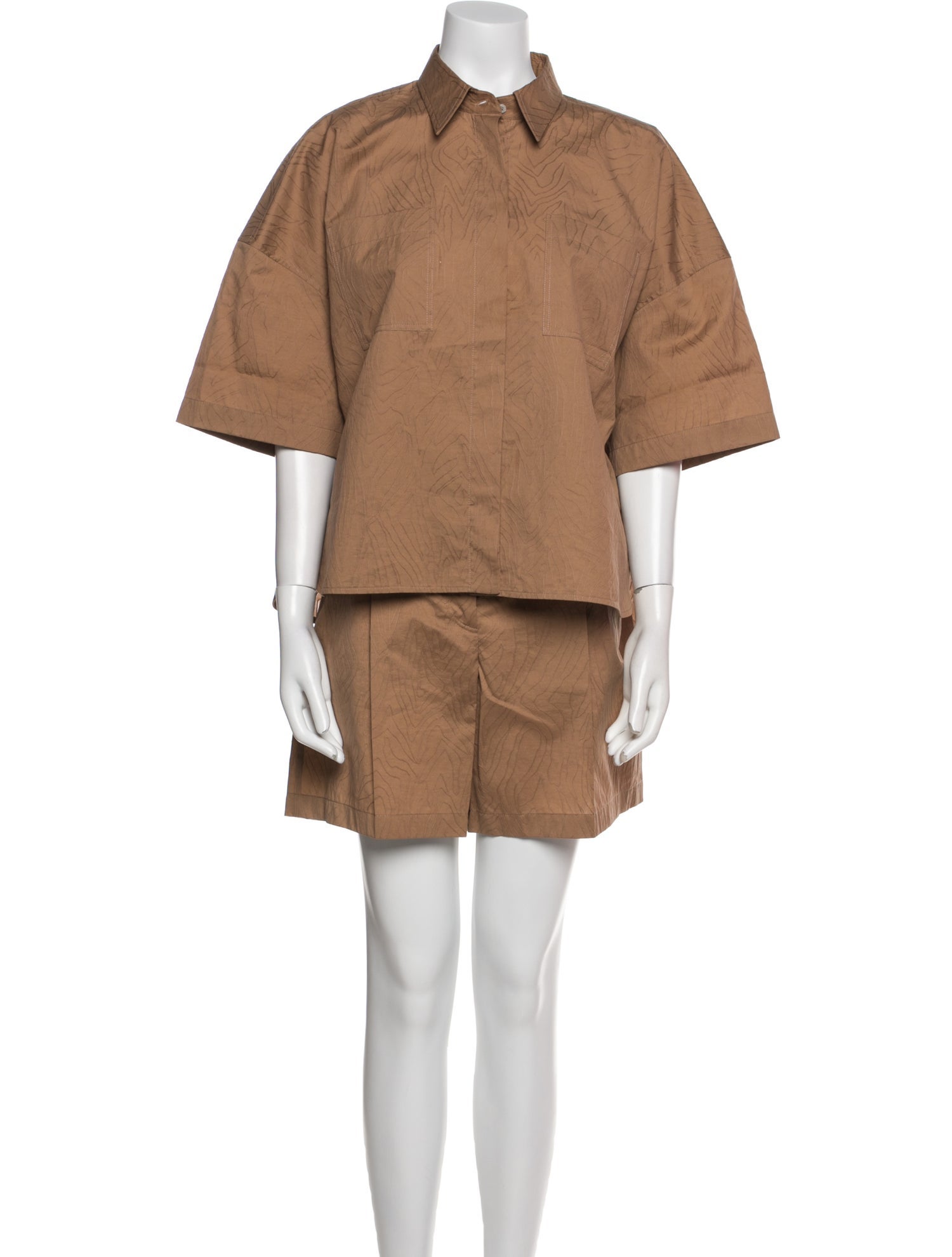 Brunello Cucinelli Embroidered Accent Short Set w/ Tags