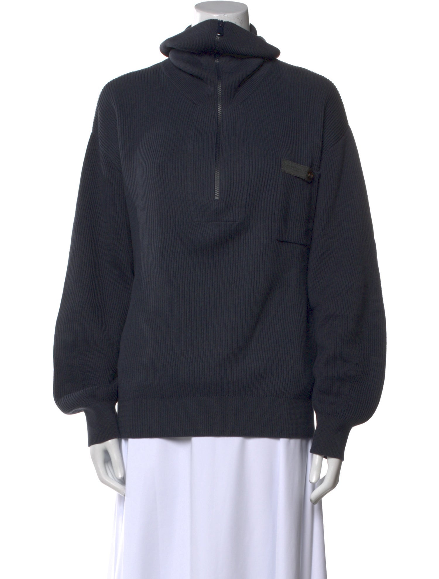 Brunello Cucinelli Mock Neck Long Sleeve Sweatshirt