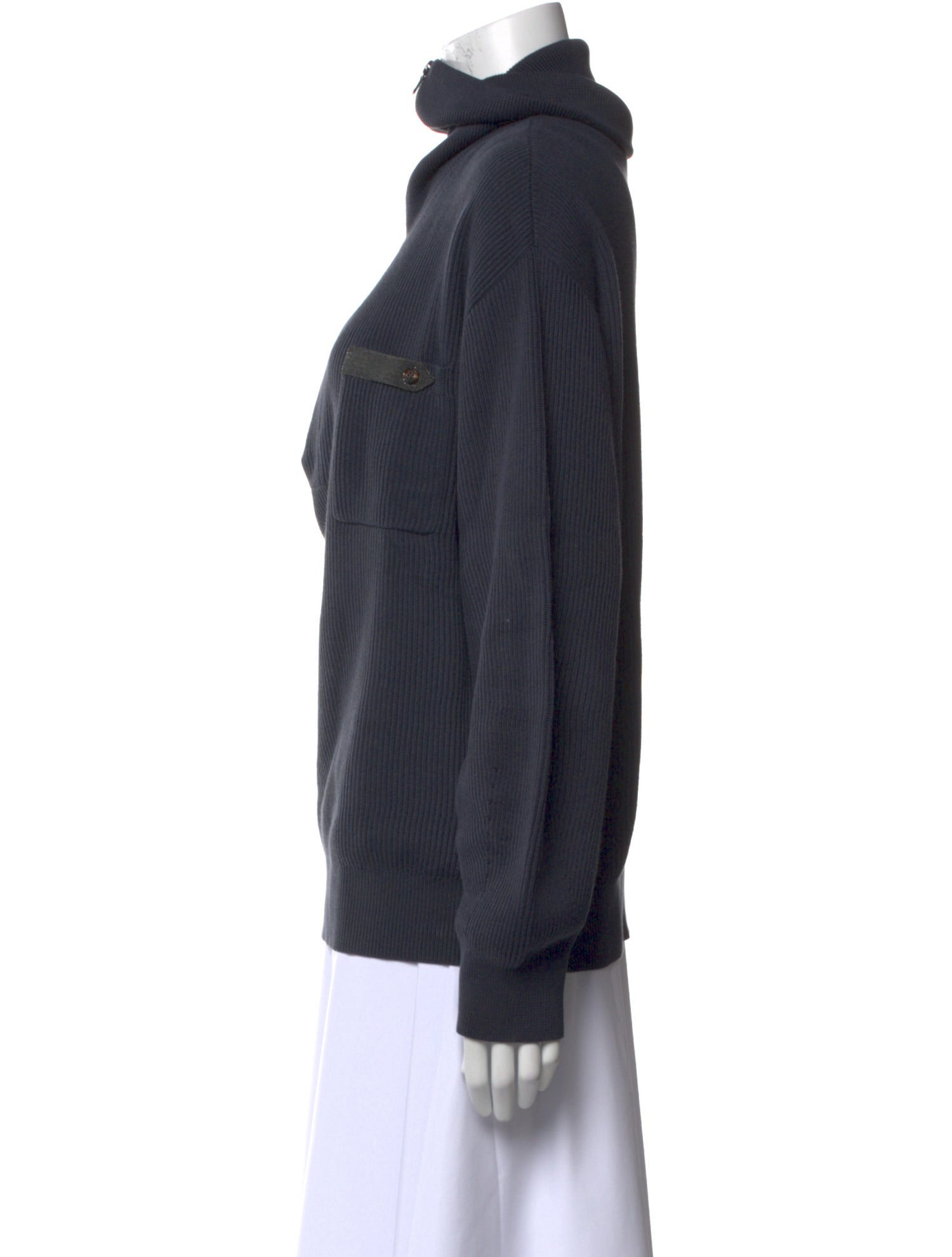 Brunello Cucinelli Mock Neck Long Sleeve Sweatshirt