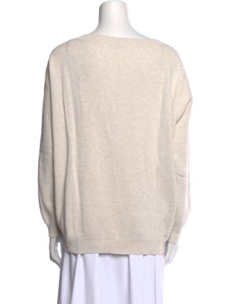 Brunello Cucinelli V-Neck Long Sleeve Top