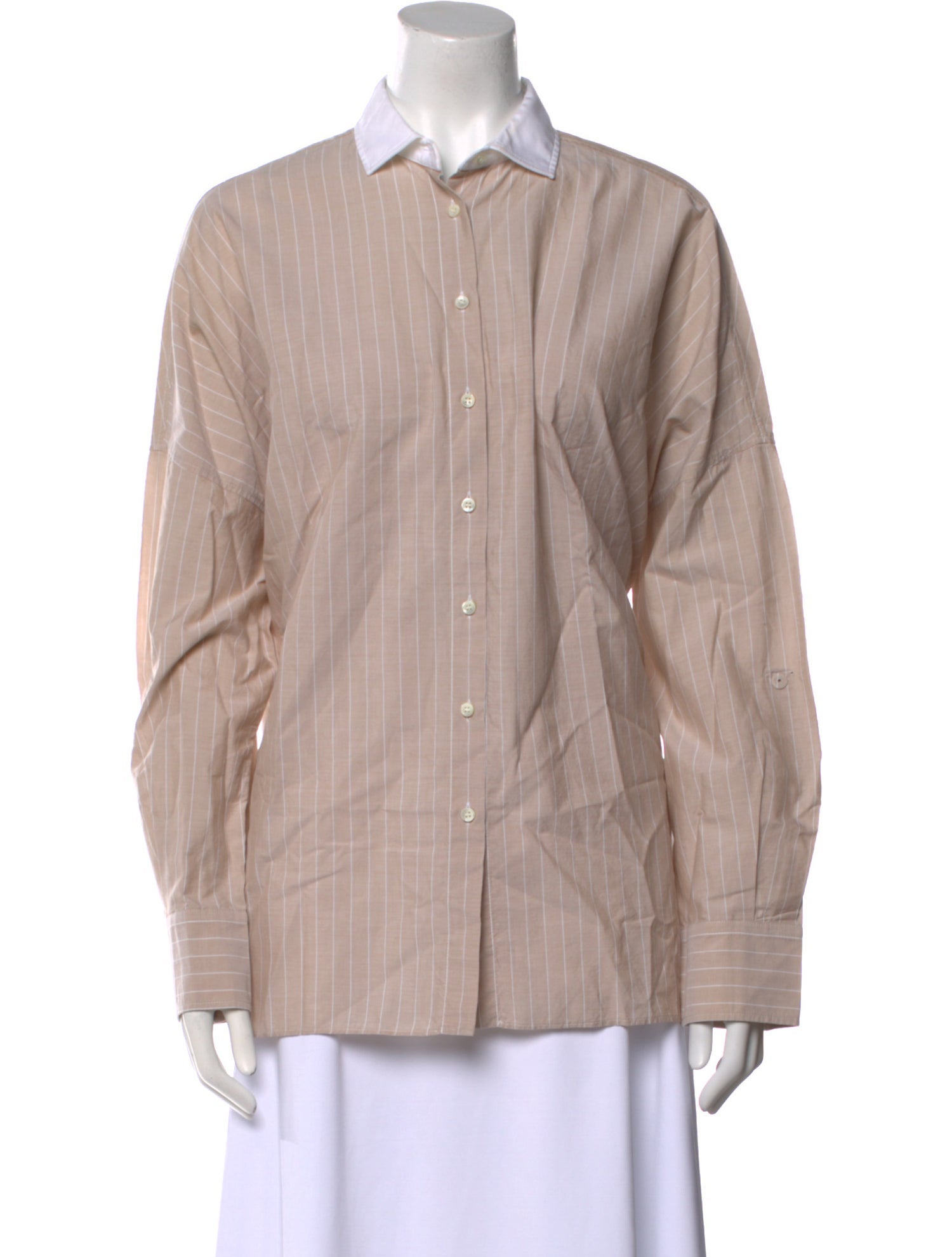 Brunello Cucinelli Long Sleeve Button-Up Top