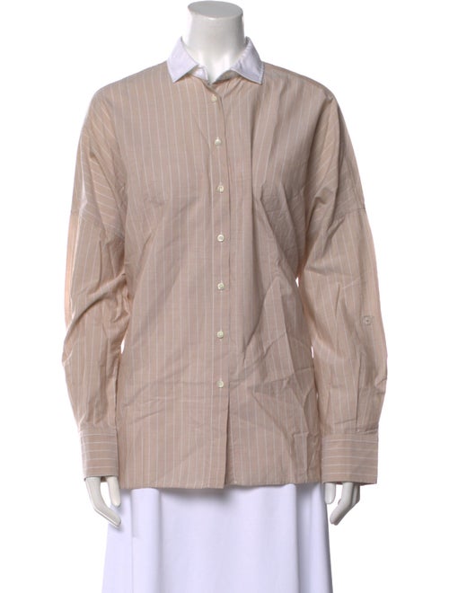 Brunello Cucinelli Long Sleeve Button-Up Top