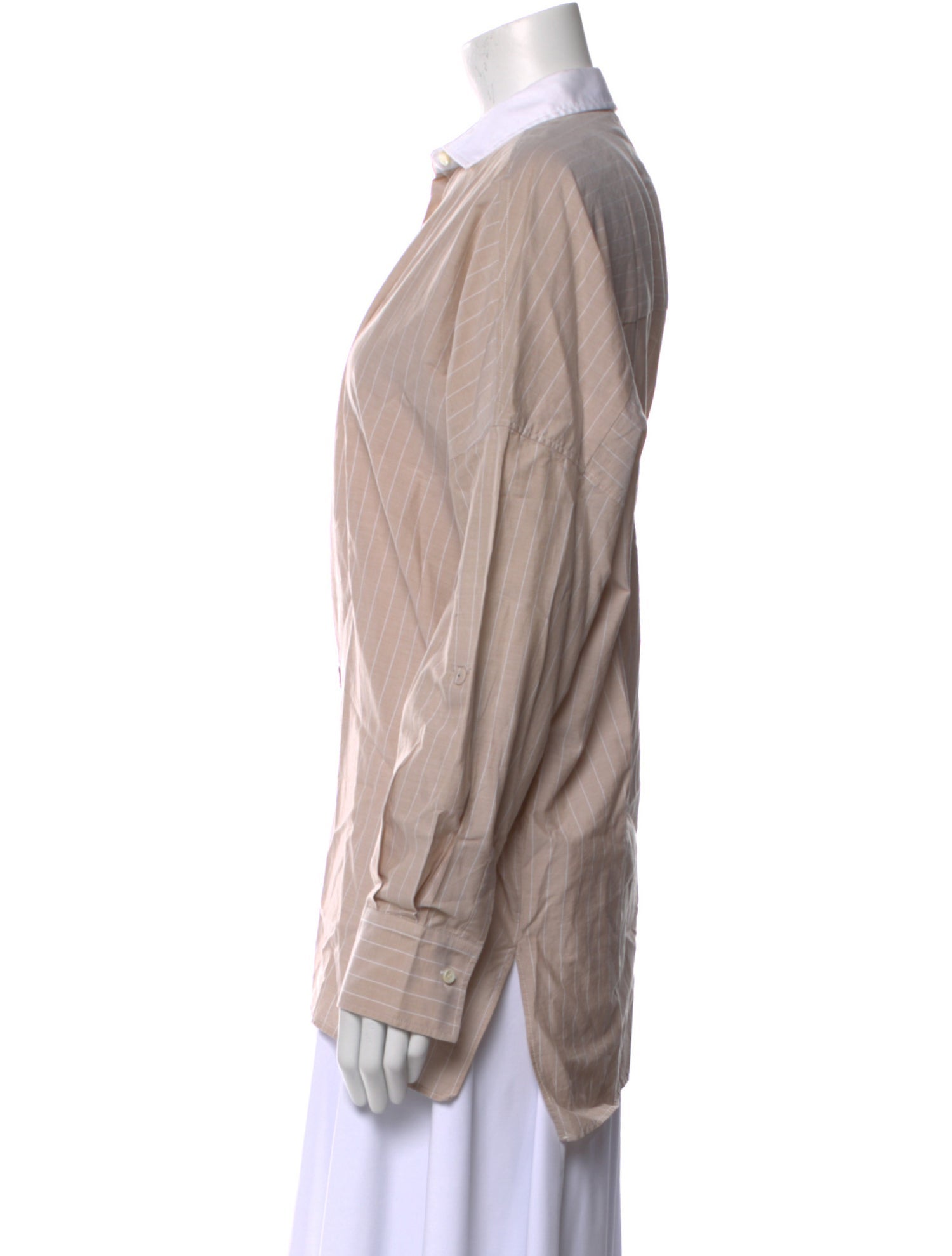 Brunello Cucinelli Long Sleeve Button-Up Top