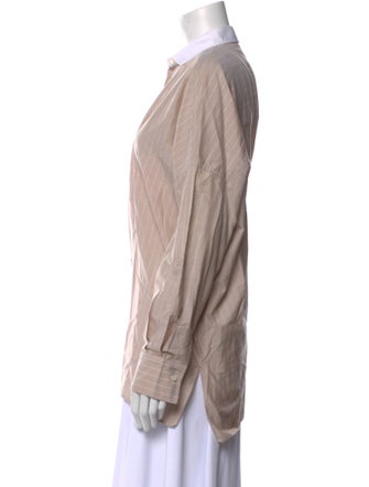 Brunello Cucinelli Long Sleeve Button-Up Top