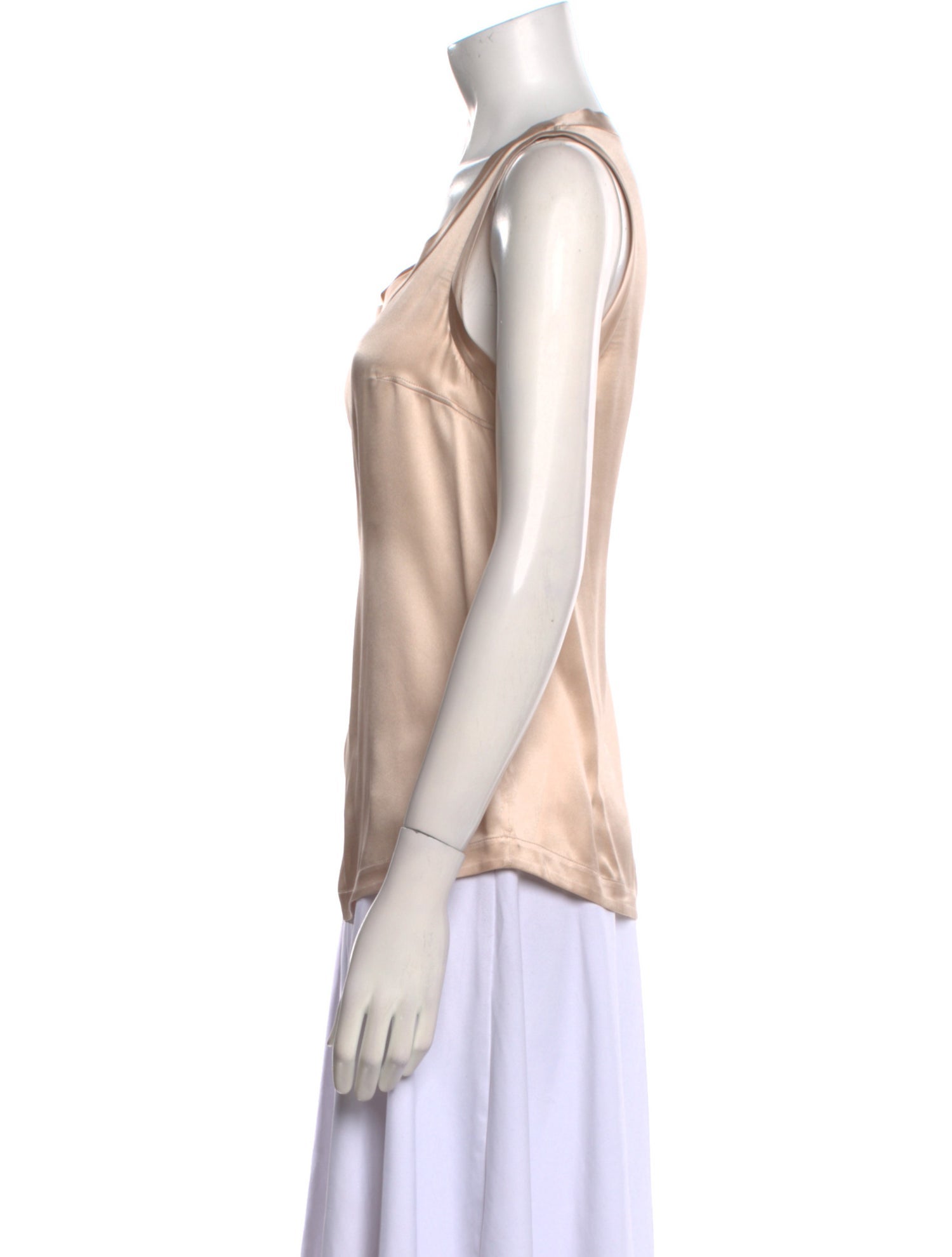 Brunello Cucinelli Silk Scoop Neck Top