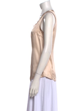Brunello Cucinelli Silk Scoop Neck Top