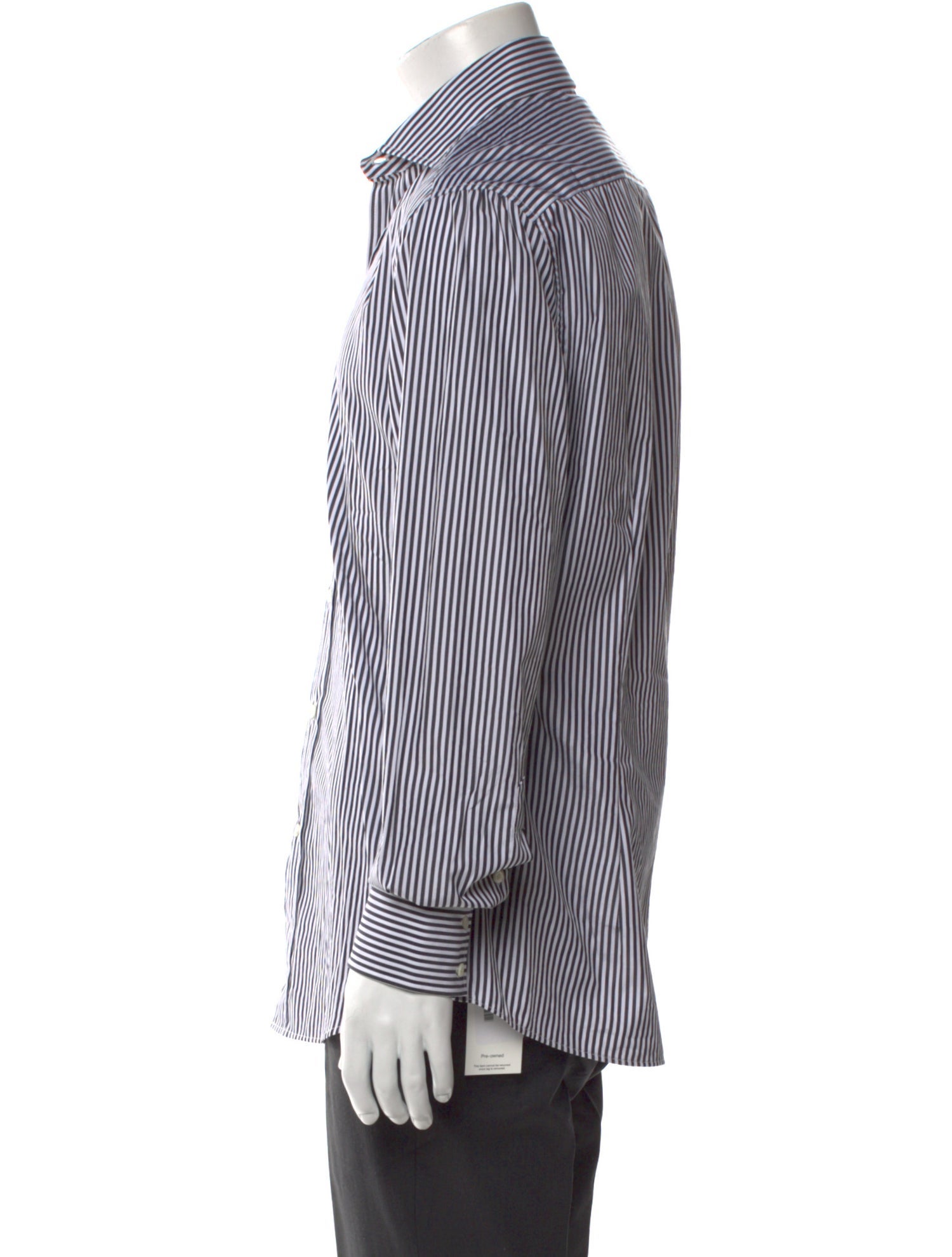 Brunello Cucinelli Striped Long Sleeve Dress Shirt