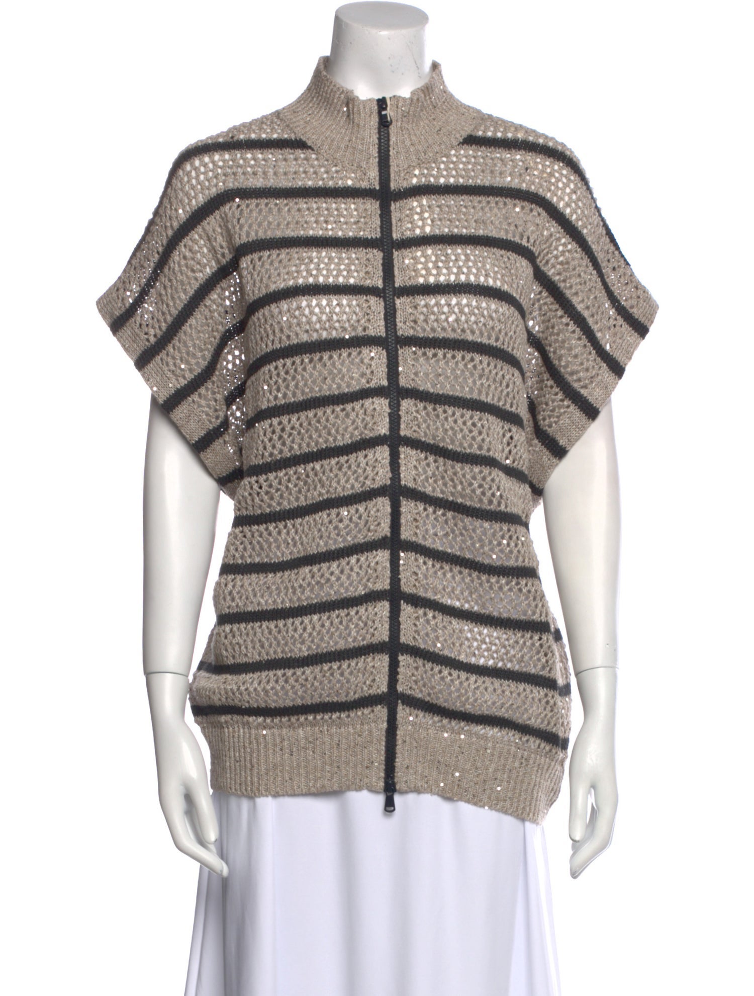 Brunello Cucinelli Linen Striped Sweater w/ Tags