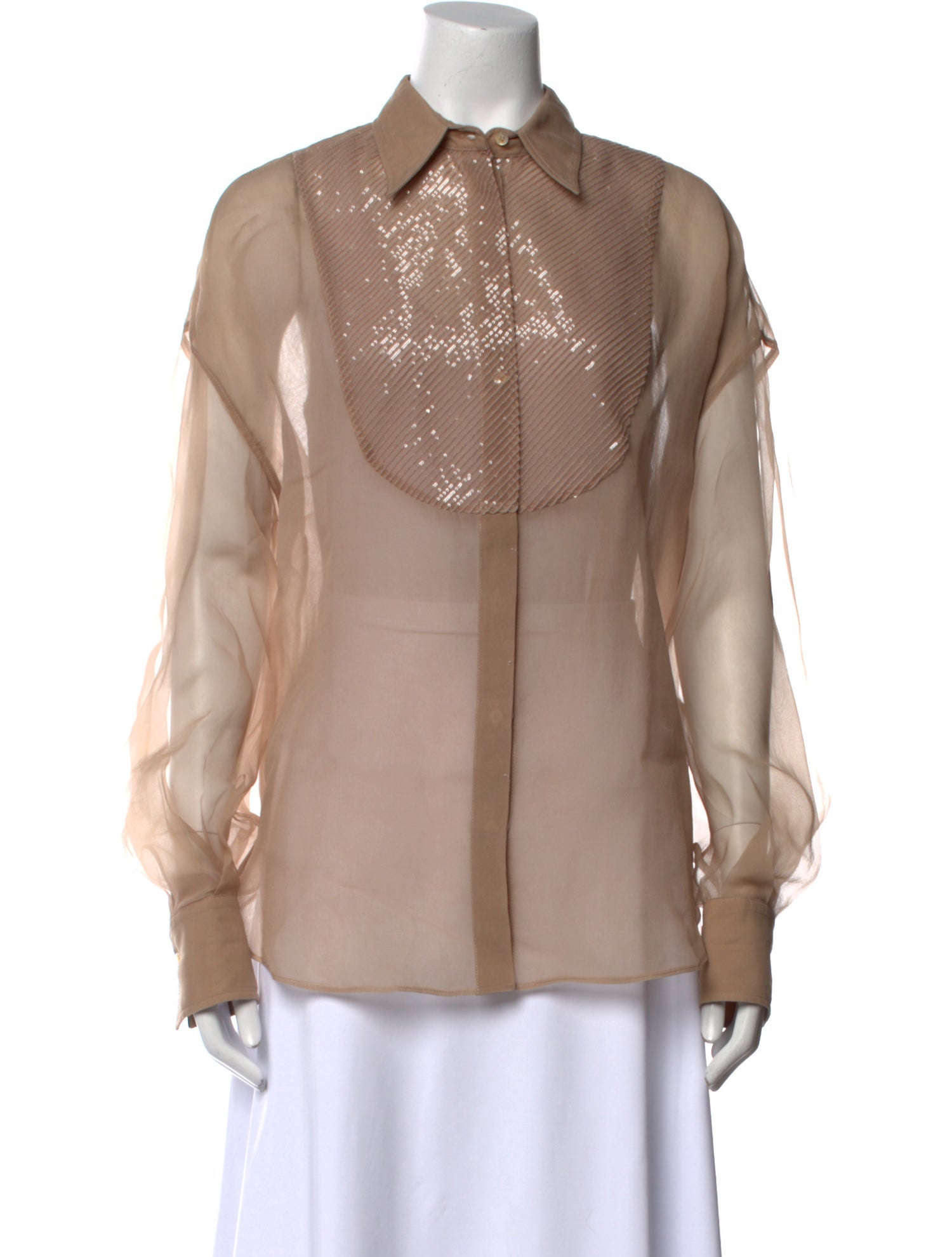 Brunello Cucinelli Long Sleeve Button-Up Top w/ Tags