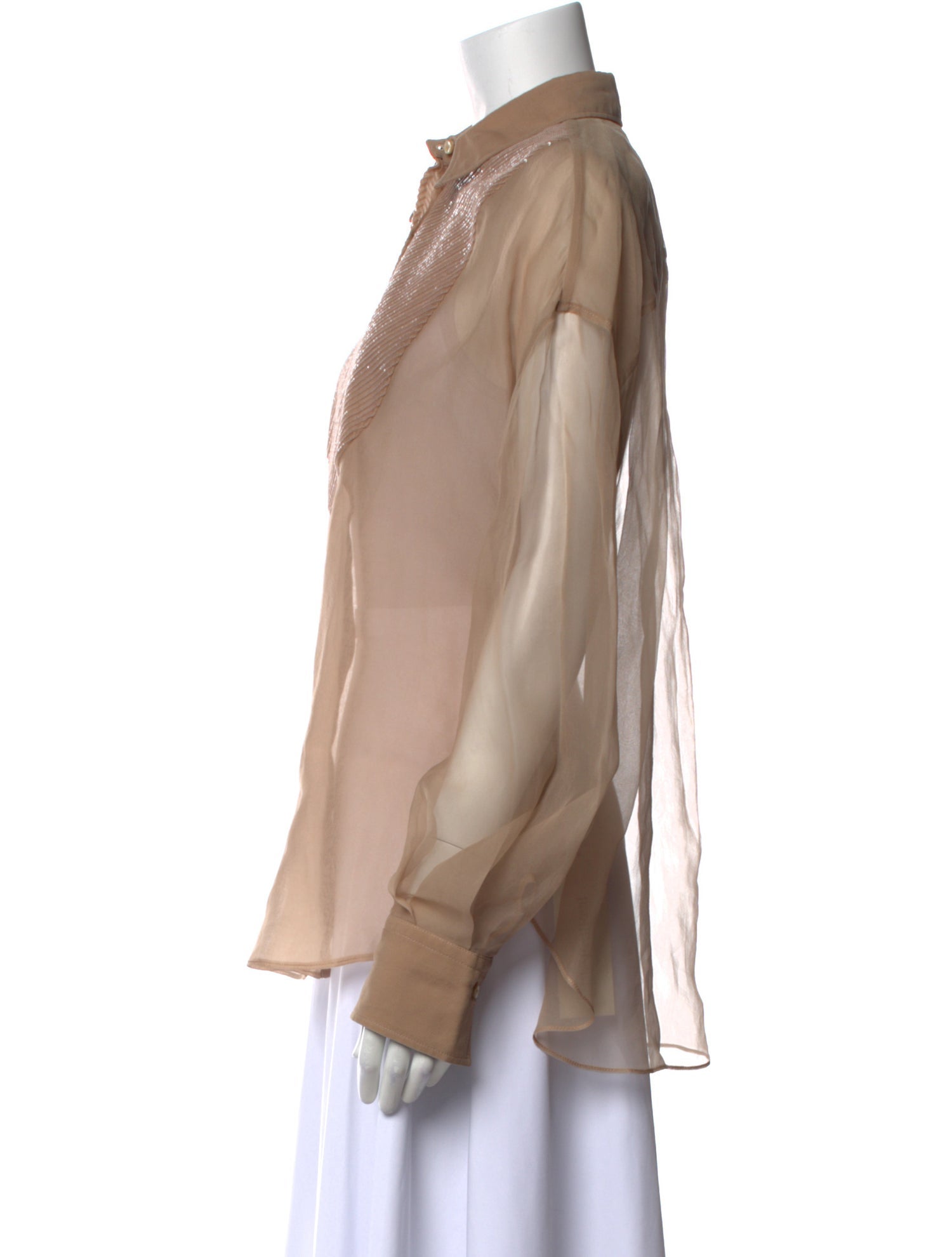 Brunello Cucinelli Long Sleeve Button-Up Top w/ Tags