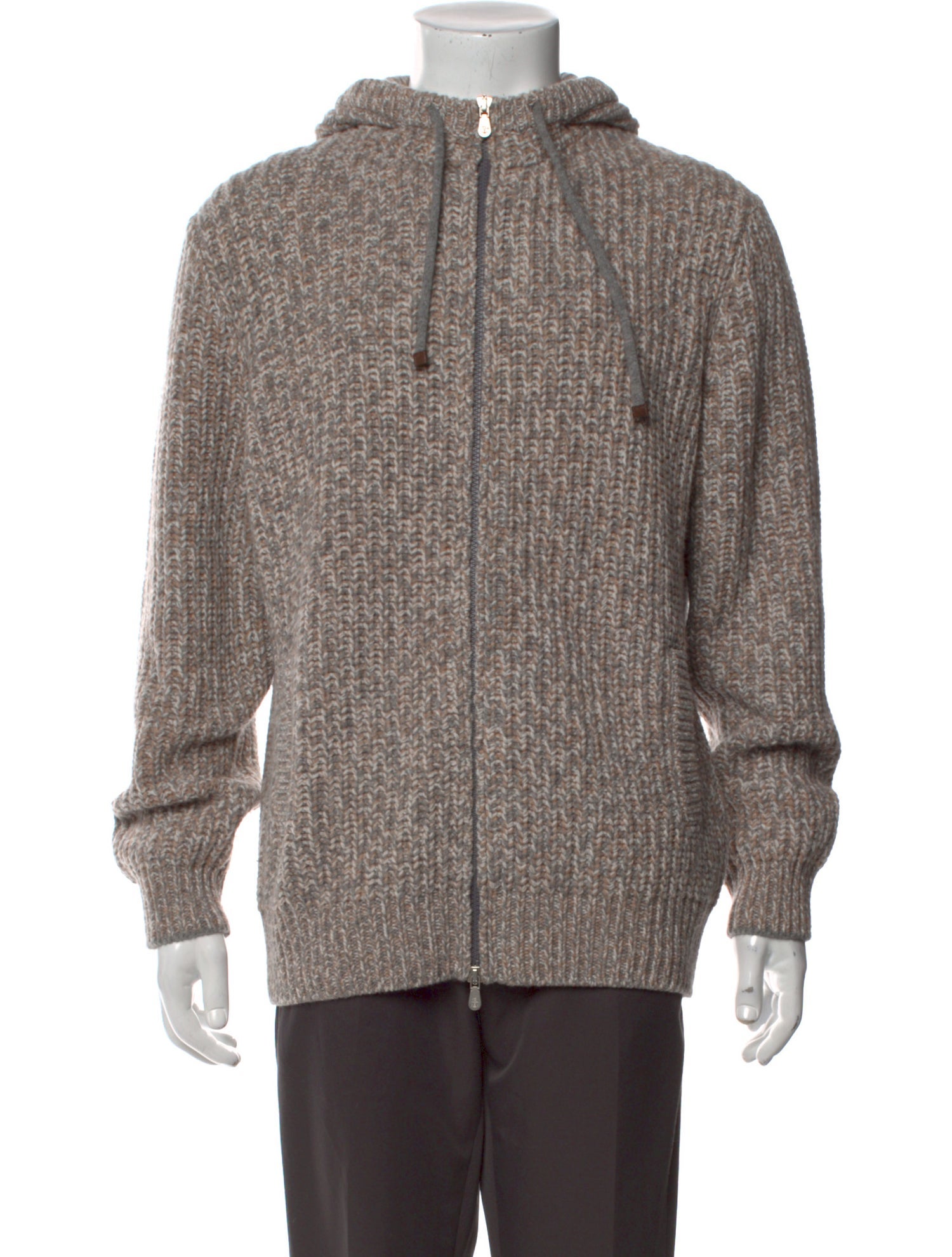 Brunello Cucinelli Virgin Wool Mock Neck Cardigan