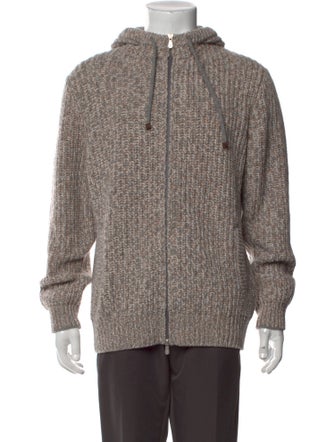 Brunello Cucinelli Virgin Wool Mock Neck Cardigan