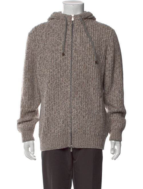 Brunello Cucinelli Virgin Wool Mock Neck Cardigan