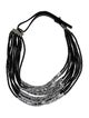 Brunello Cucinelli Leather Beaded Multistrand Choker Necklace