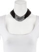 Brunello Cucinelli Leather Beaded Multistrand Choker Necklace