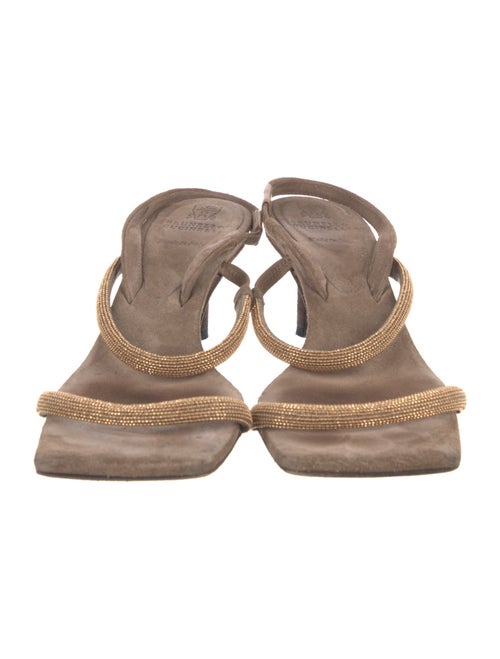 Brunello Cucinelli Monili Suede Slides