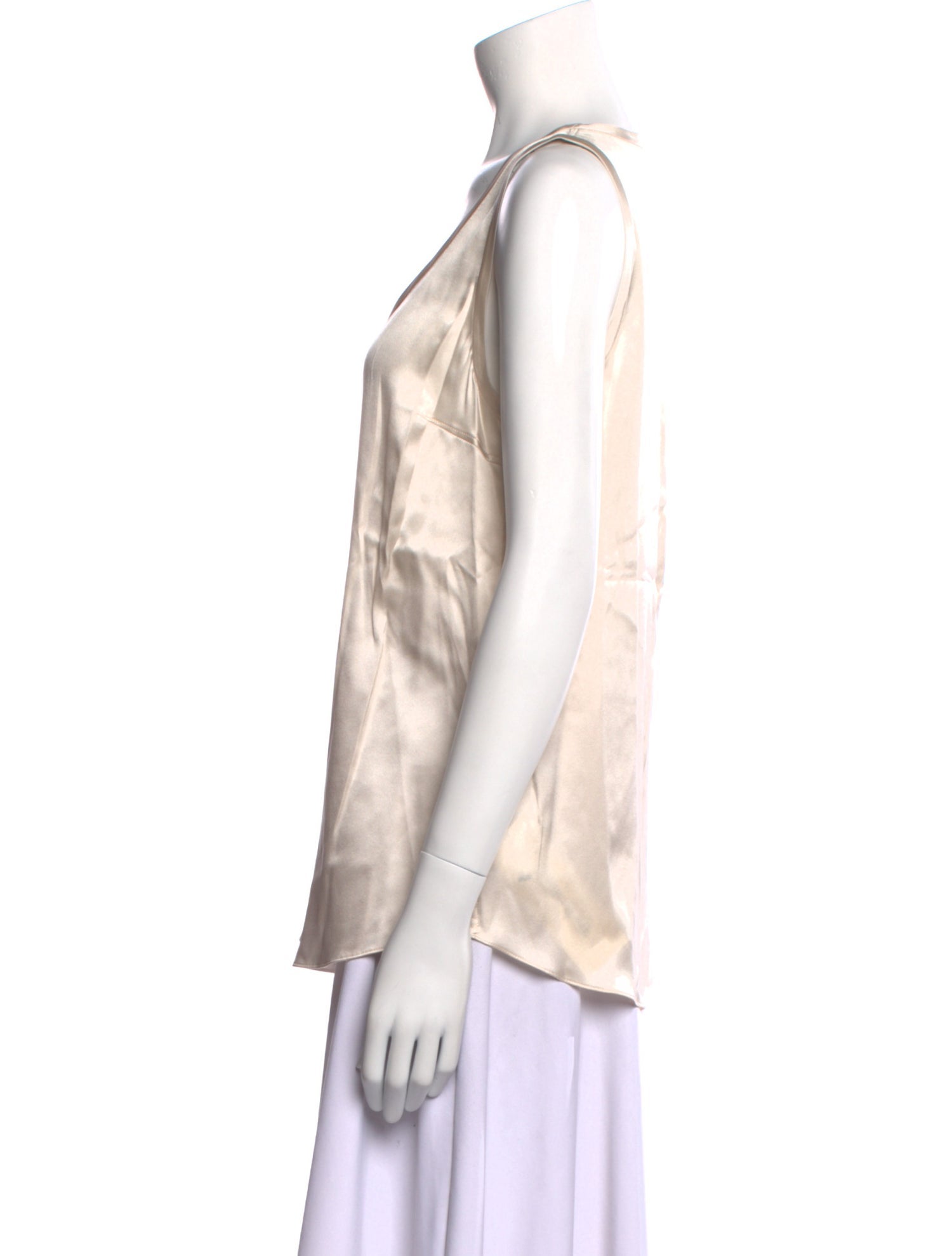 Brunello Cucinelli Silk Scoop Neck Top