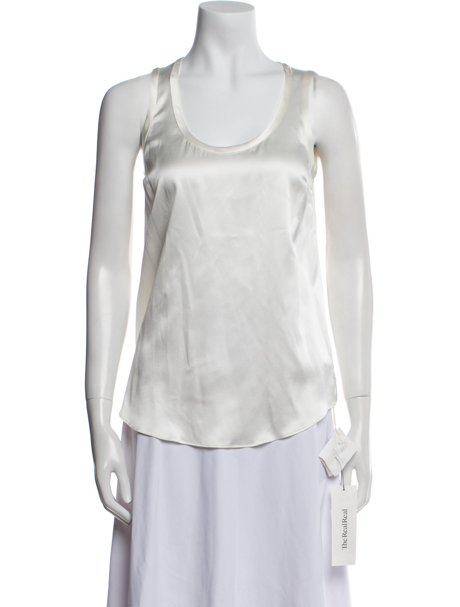 Brunello Cucinelli Silk Scoop Neck Top