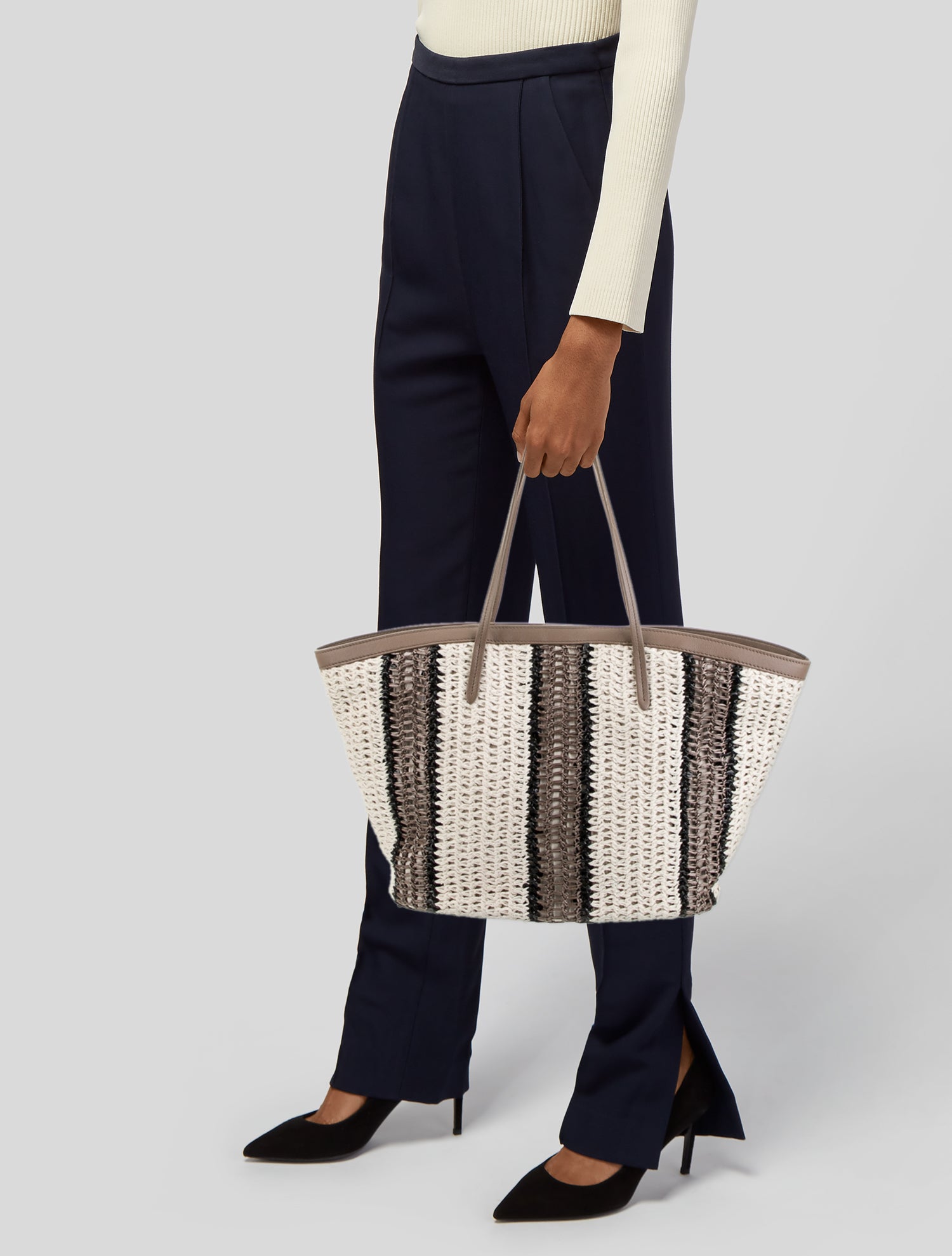 Brunello Cucinelli Straw Bucket Bag