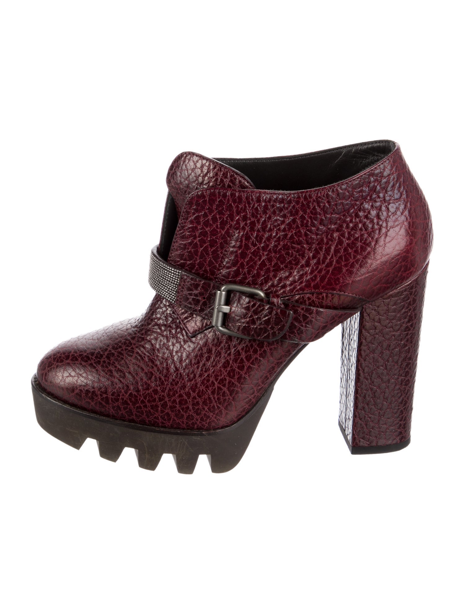 Brunello Cucinelli Leather Beaded Accents Pumps