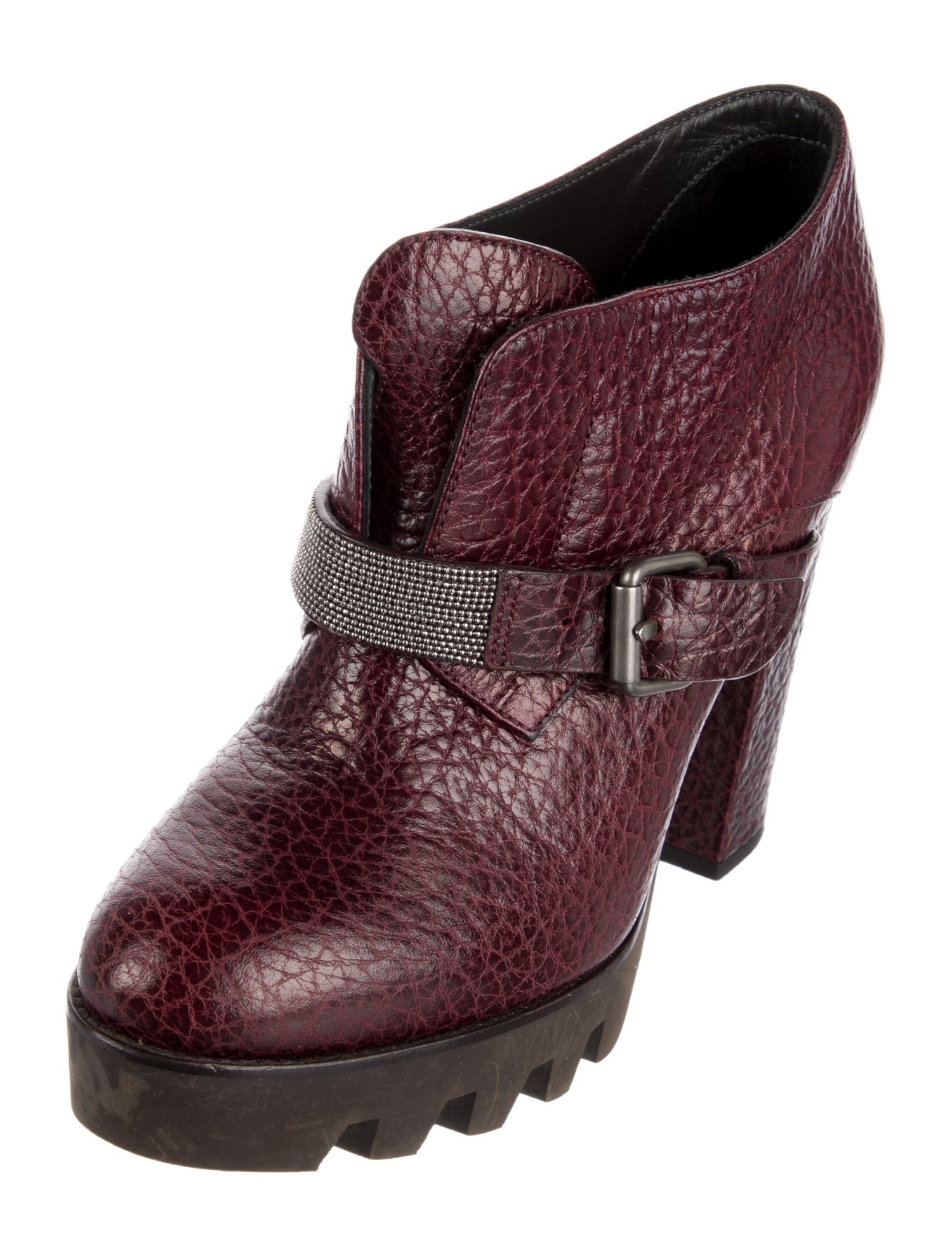 Brunello Cucinelli Leather Beaded Accents Pumps