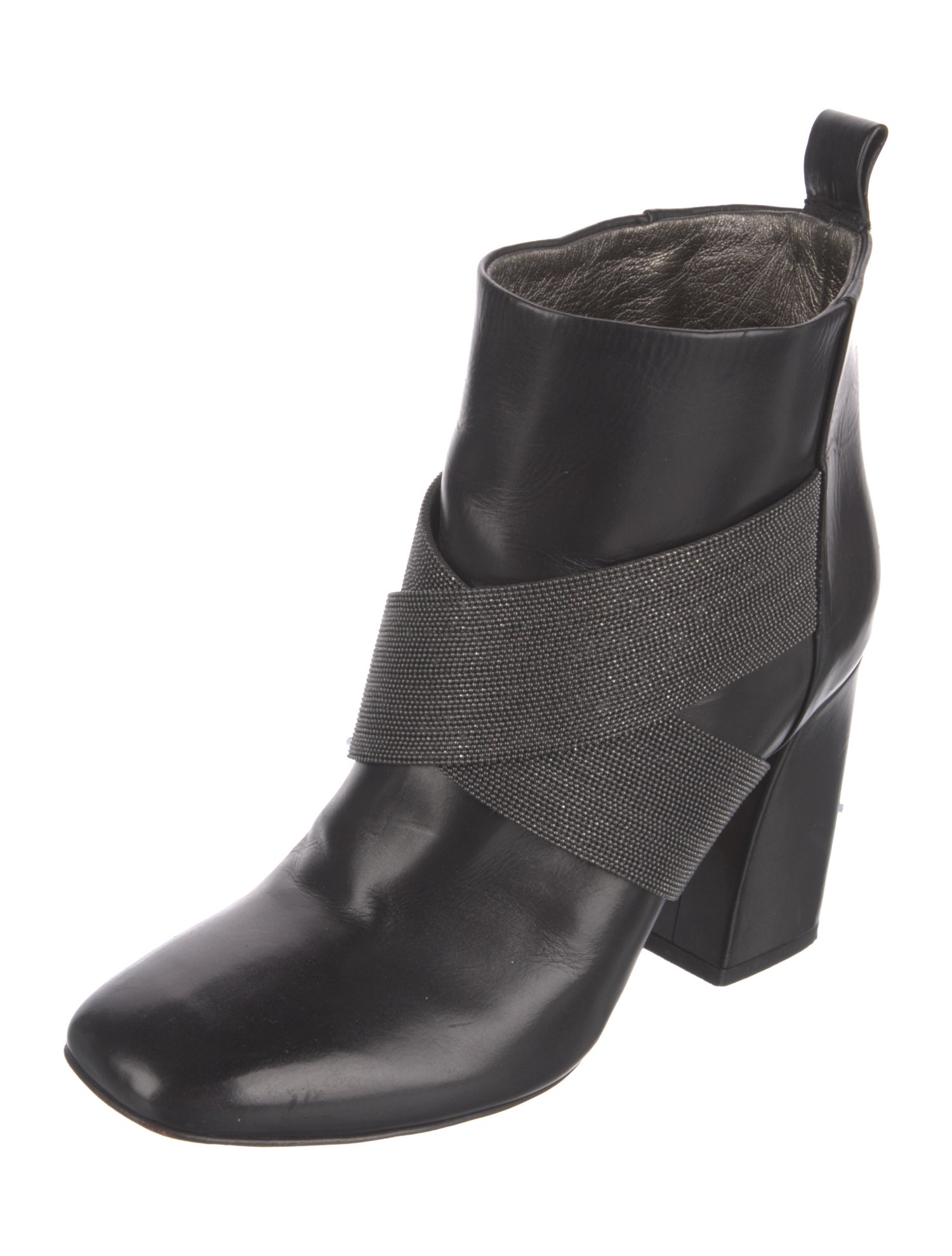 Brunello Cucinelli Monili Leather Lace-Up Boots