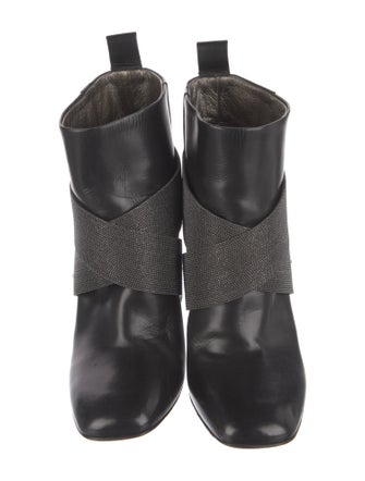 Brunello Cucinelli Monili Leather Lace-Up Boots