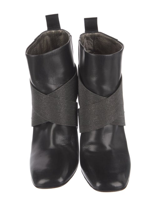 Brunello Cucinelli Monili Leather Lace-Up Boots