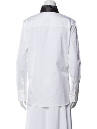 Brunello Cucinelli Mock Neck Long Sleeve Button-Up Top