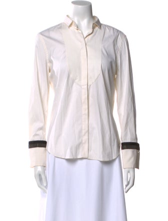 Brunello Cucinelli Long Sleeve Button-Up Top