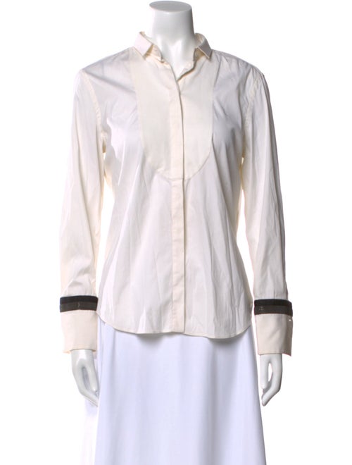 Brunello Cucinelli Long Sleeve Button-Up Top
