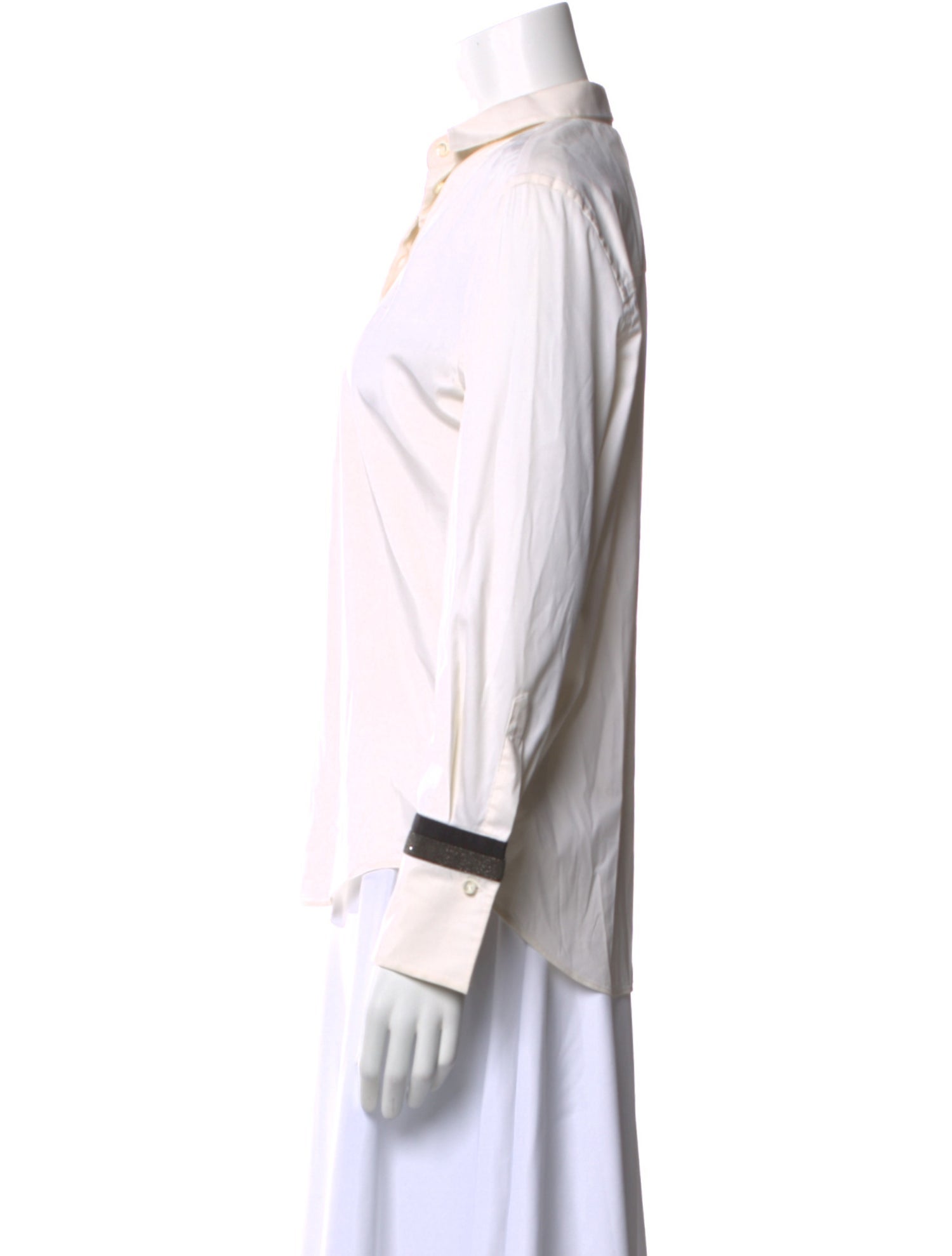 Brunello Cucinelli Long Sleeve Button-Up Top