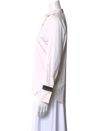 Brunello Cucinelli Long Sleeve Button-Up Top