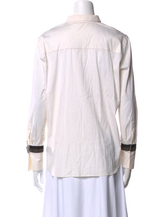 Brunello Cucinelli Long Sleeve Button-Up Top
