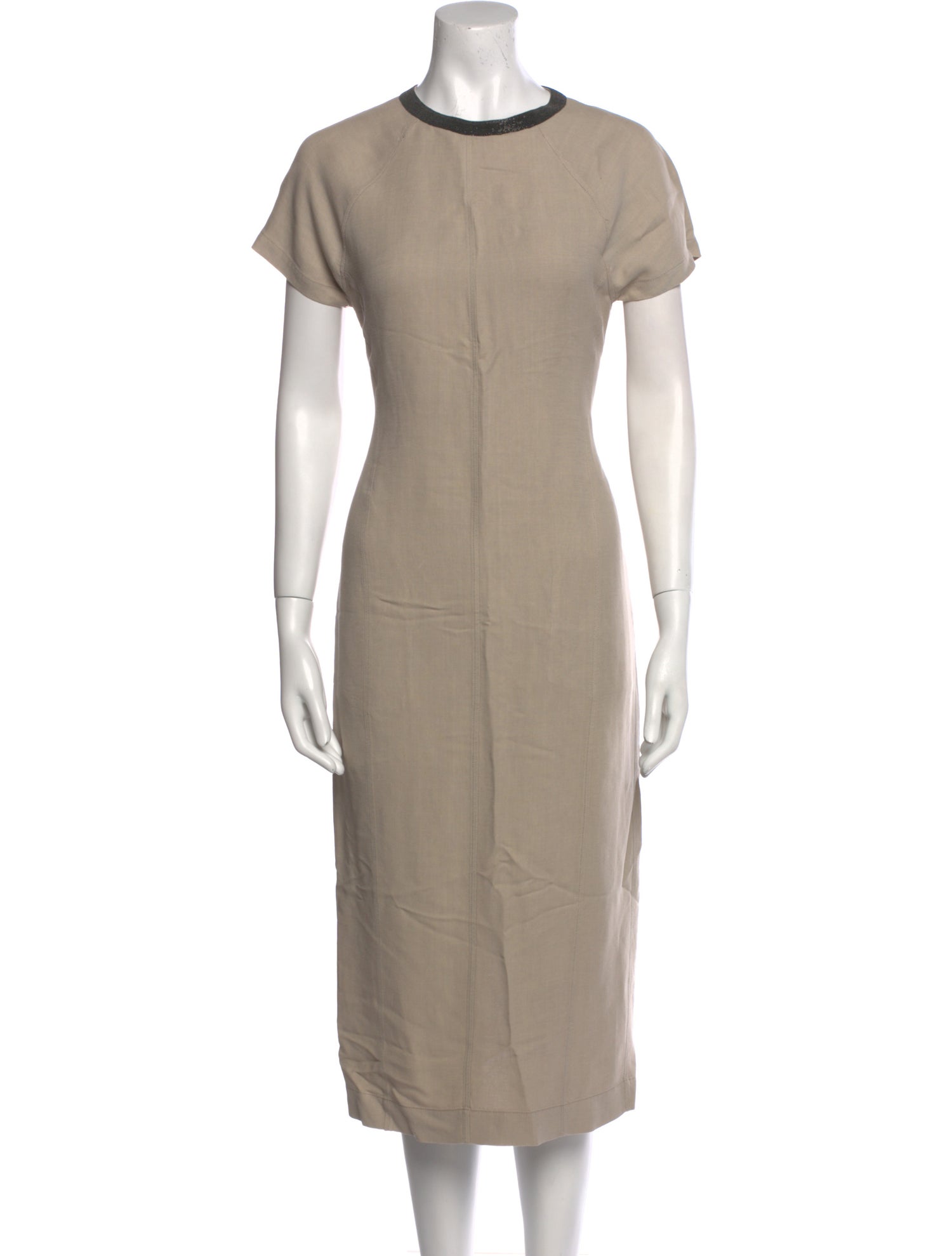 Brunello Cucinelli Crew Neck Midi Length Dress