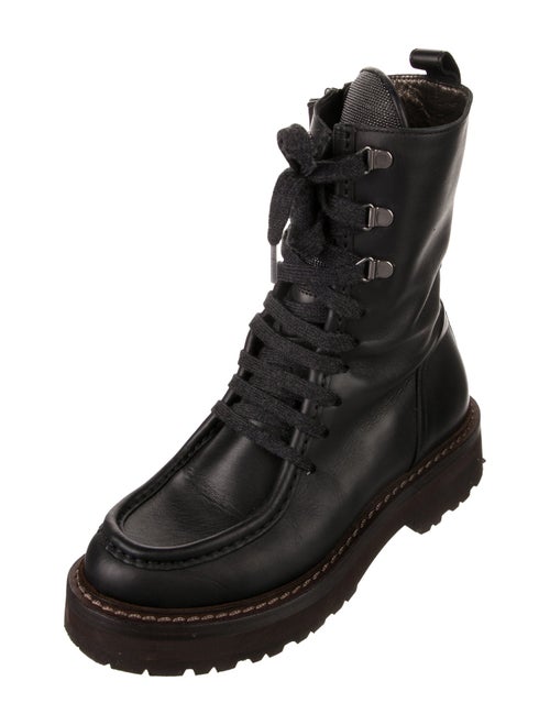Brunello Cucinelli Leather Combat Boots