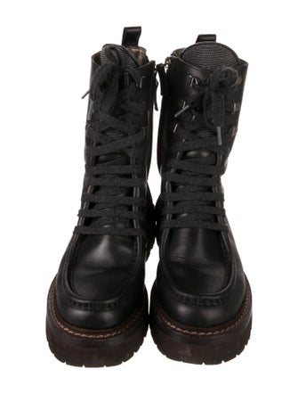 Brunello Cucinelli Leather Combat Boots