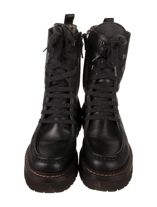 Brunello Cucinelli Leather Combat Boots