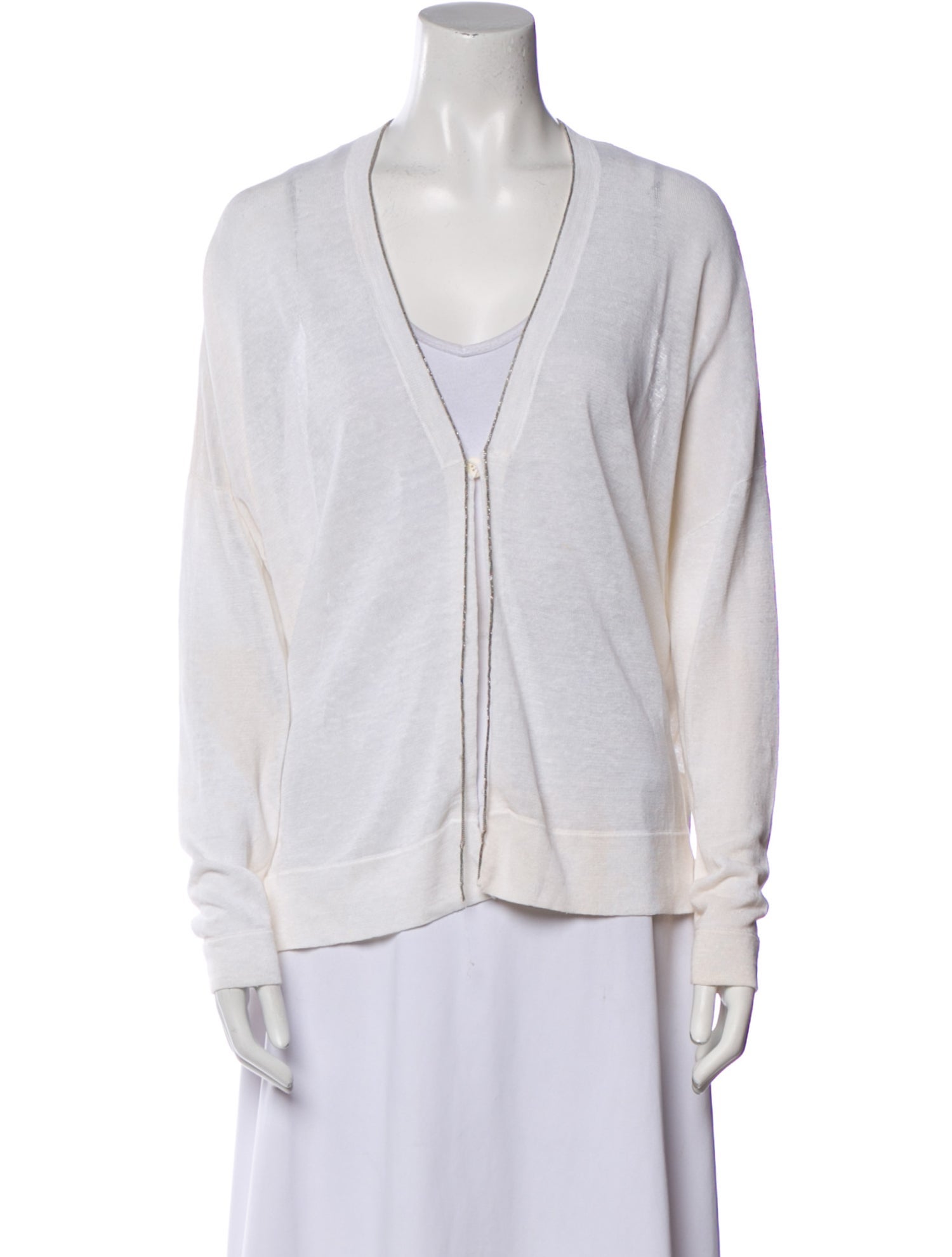 Brunello Cucinelli Linen V-Neck Sweater