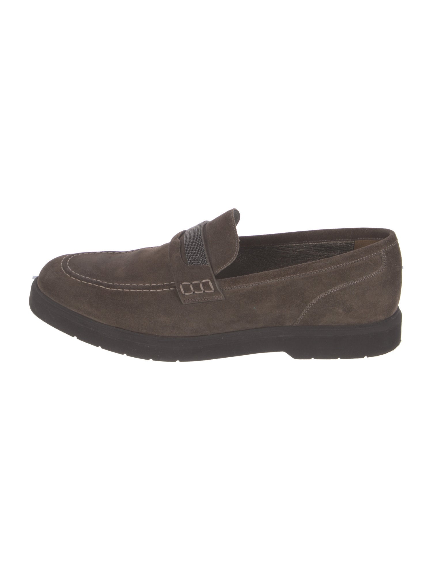 Brunello Cucinelli Monili Suede Loafers