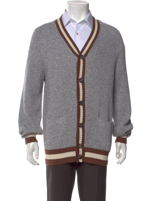 Brunello Cucinelli Striped V-Neck Cardigan