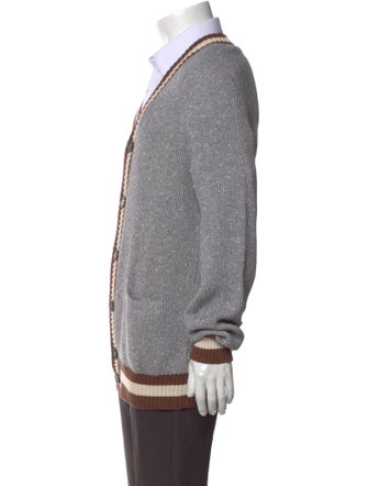 Brunello Cucinelli Striped V-Neck Cardigan
