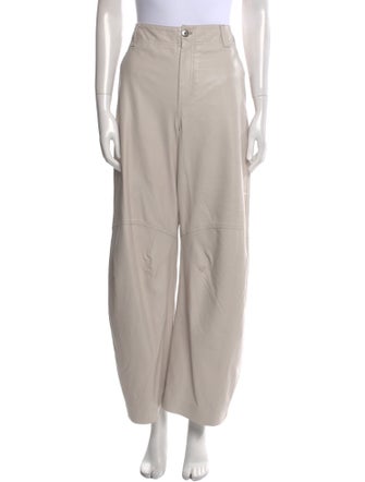 Brunello Cucinelli Leather Wide Leg Pants