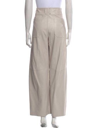 Brunello Cucinelli Leather Wide Leg Pants
