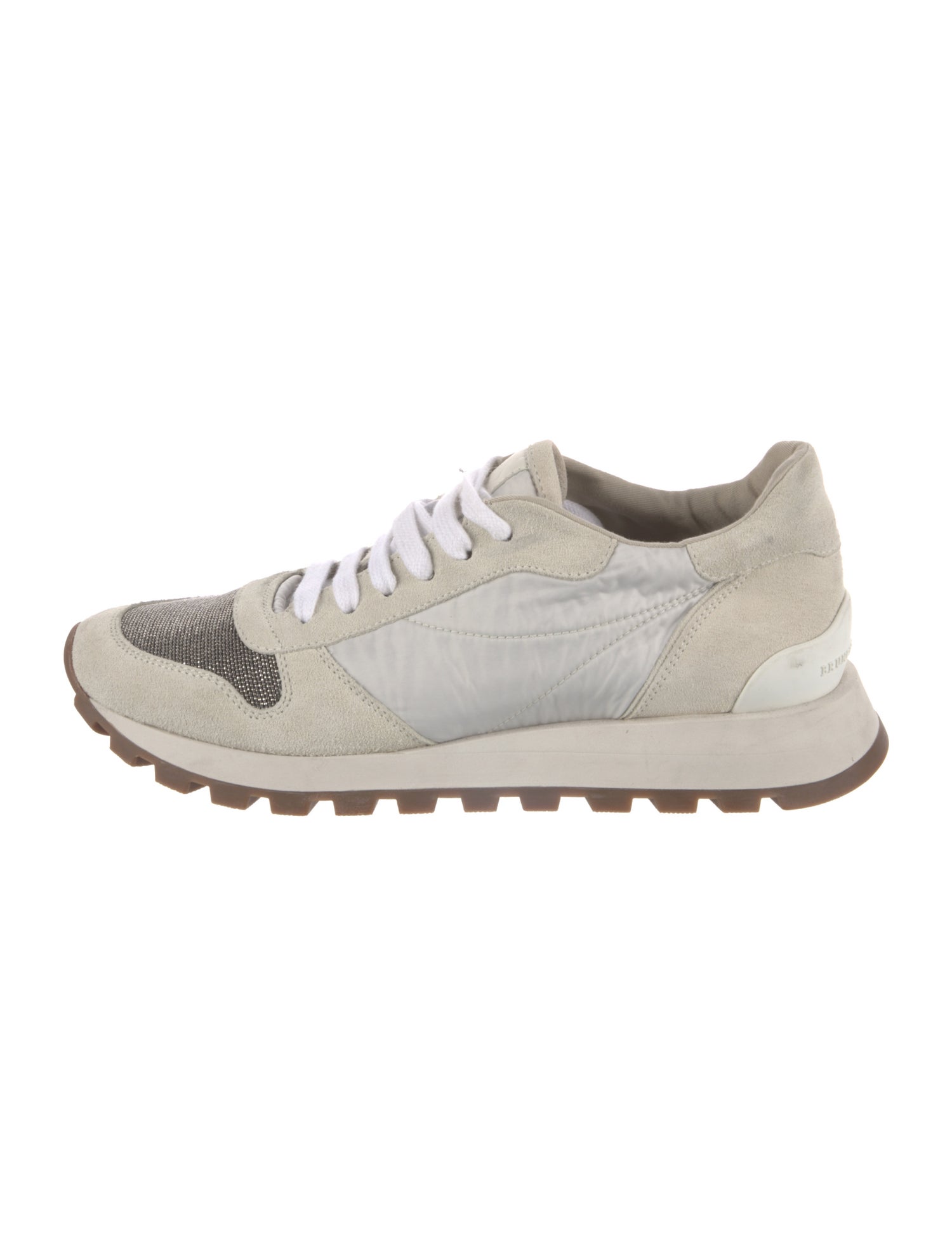 Brunello Cucinelli Suede Colorblock Pattern Sneakers